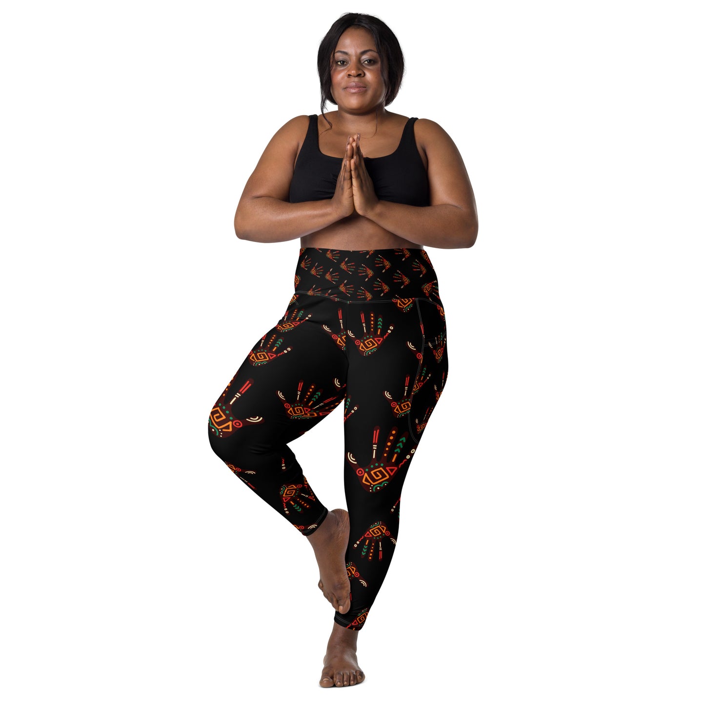 Duro Tribal Palm Print Leggings with pockets