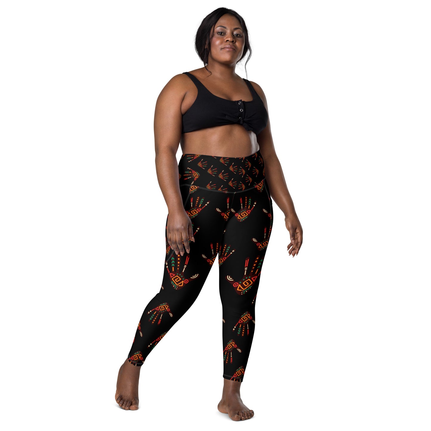 Duro Tribal Palm Print Leggings with pockets
