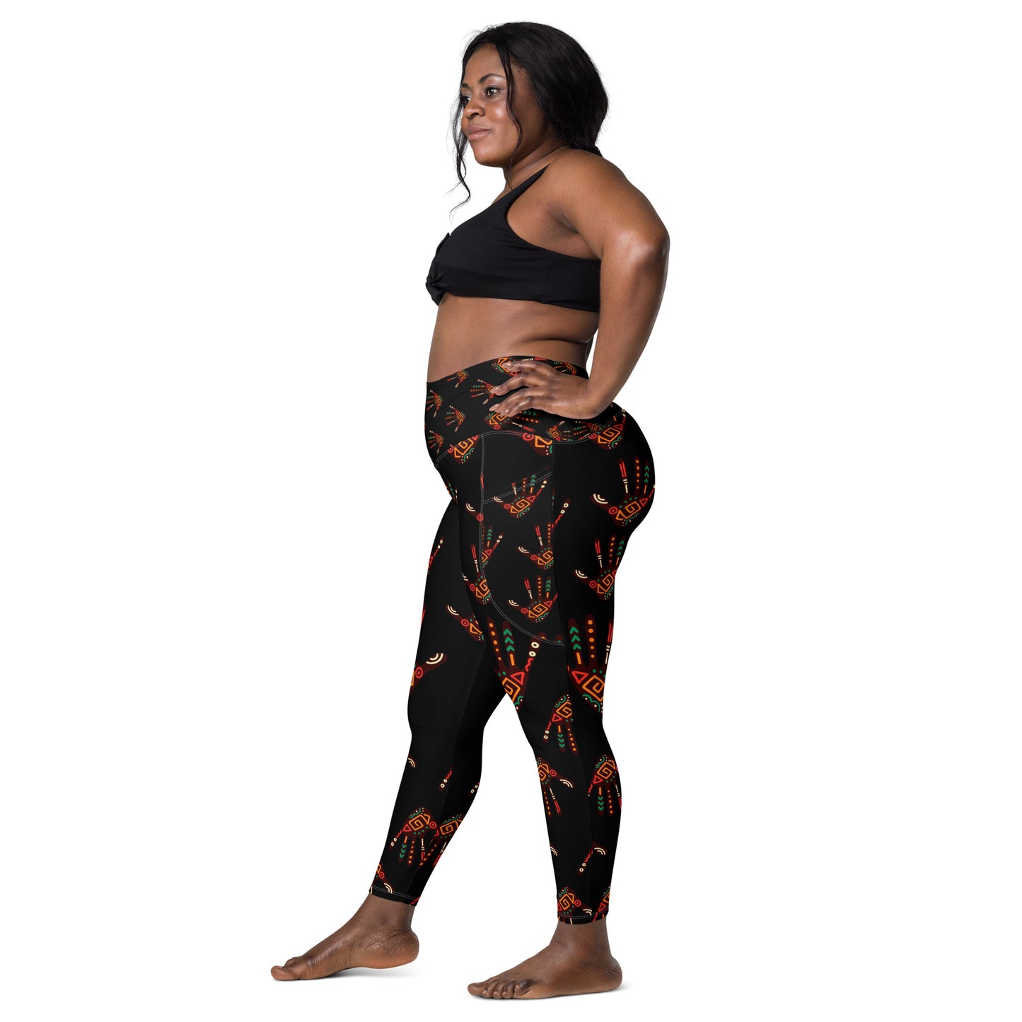 Duro Tribal Palm Print Leggings with pockets