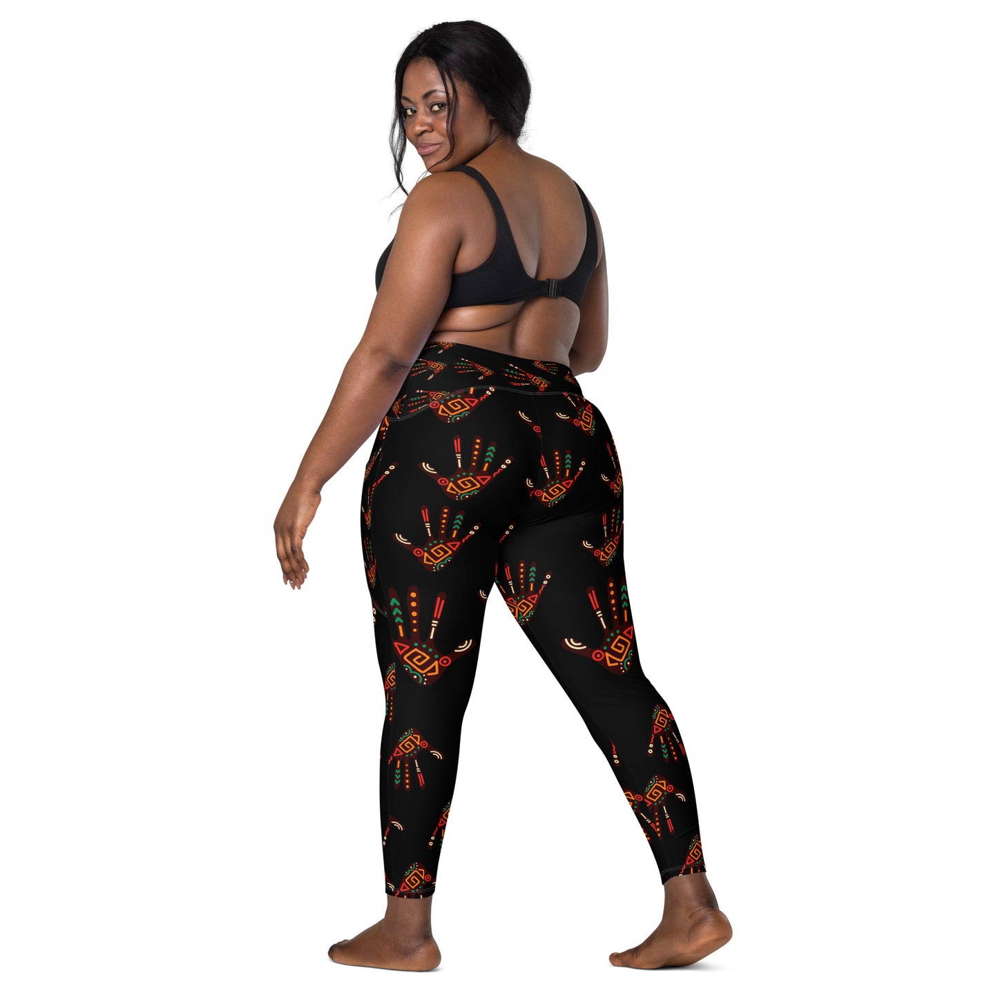 Duro Tribal Palm Print Leggings with pockets
