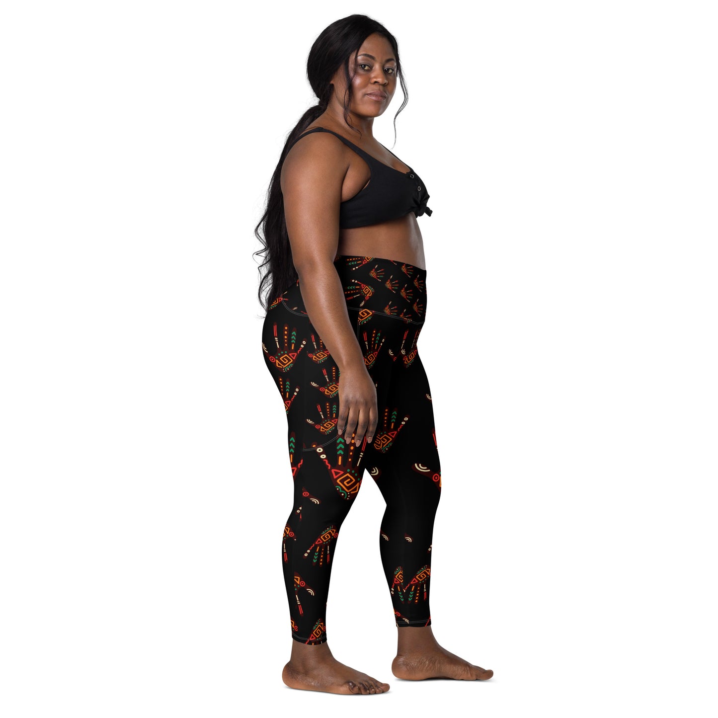 Duro Tribal Palm Print Leggings with pockets