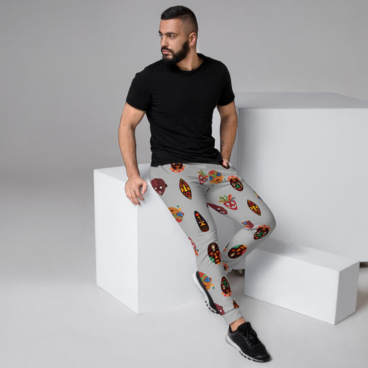 Chi Tribal Mask Multi-Face Classic Grey Men's Joggers