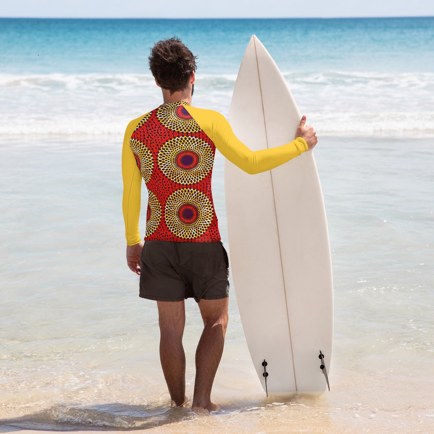 Rekiana African Print Ankara Men's Rash Guard