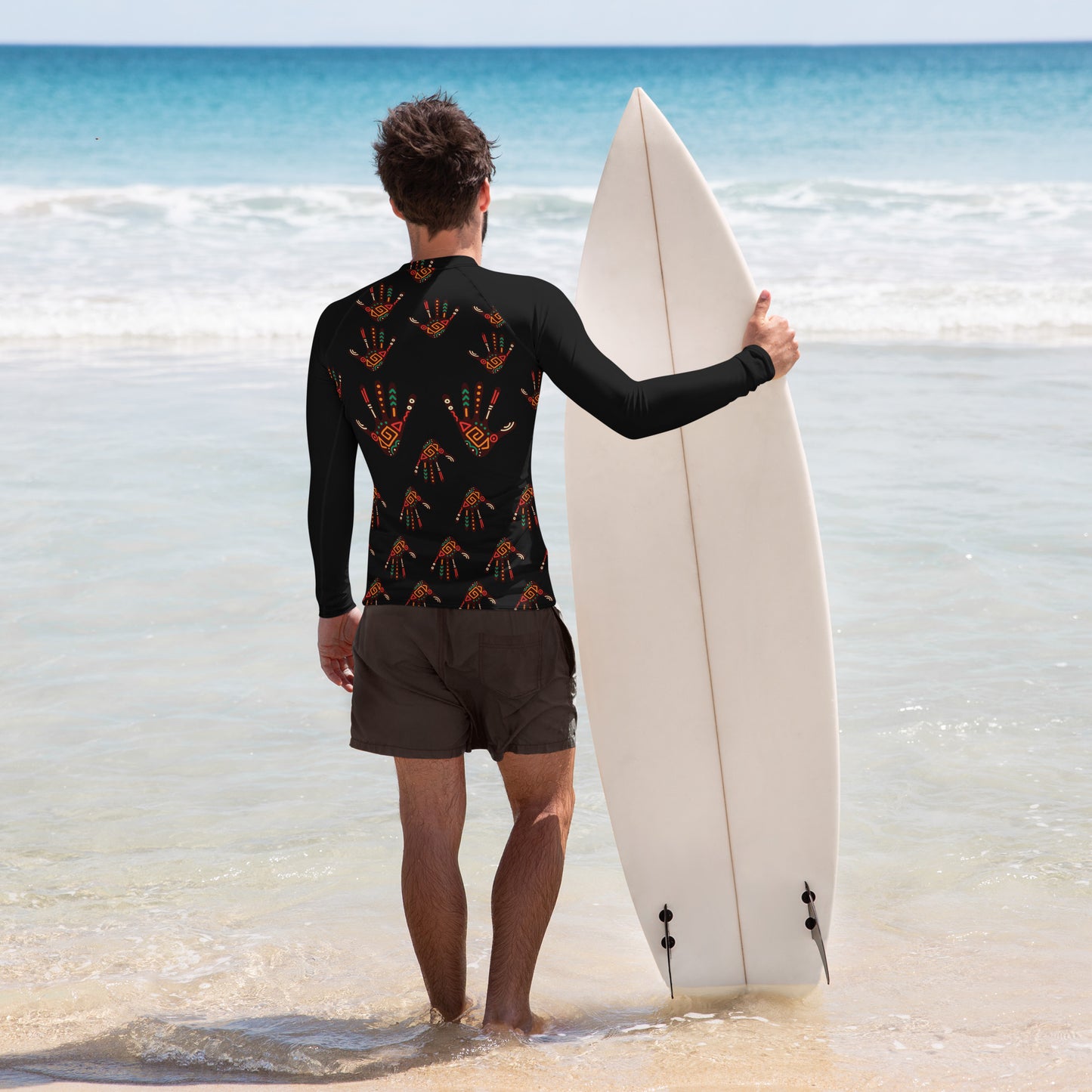 Duro Tribal Palm Print Men's Rash Guard