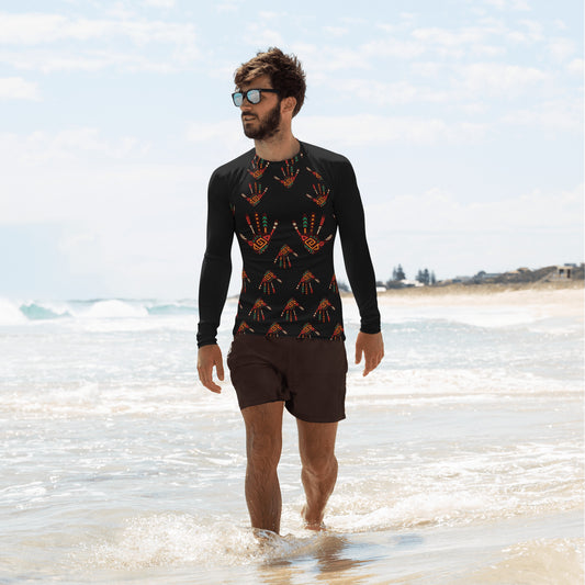 Duro Tribal Palm Print Men's Rash Guard