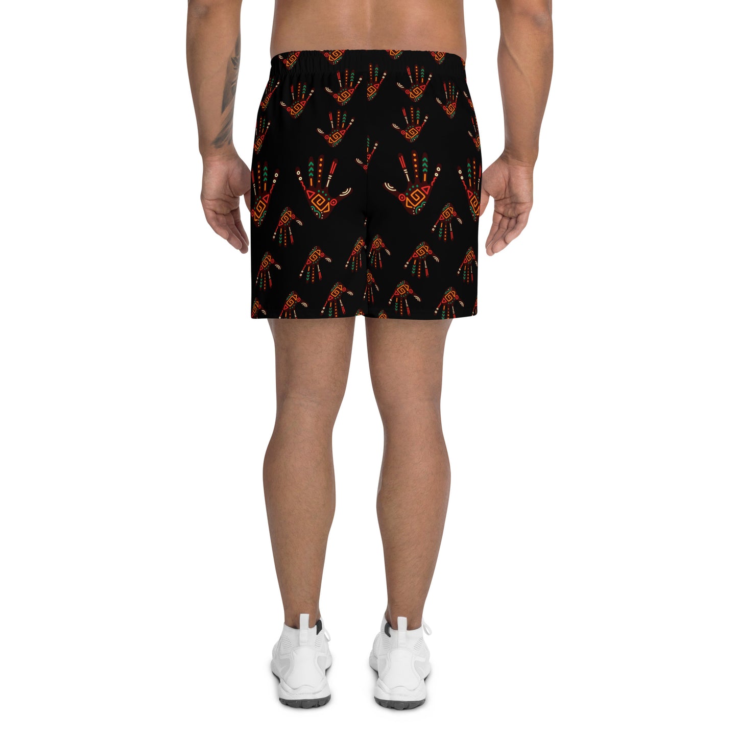 Duro Kinetic Tribal Palm Print Recycled Men's Athletic Performance Shorts - 6.5" Inseam