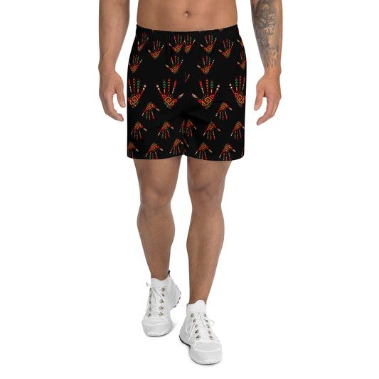 Duro Kinetic Tribal Palm Print Recycled Men's Athletic Performance Shorts - 6.5" Inseam