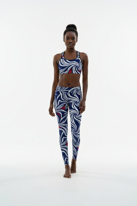 AsakeOge athleisure african print bra top leggings racer back moisture wicking