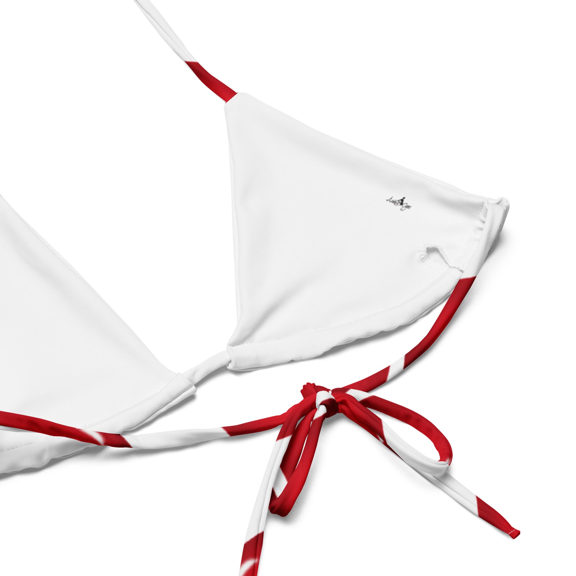 All-over Red Lipstick print string bikini