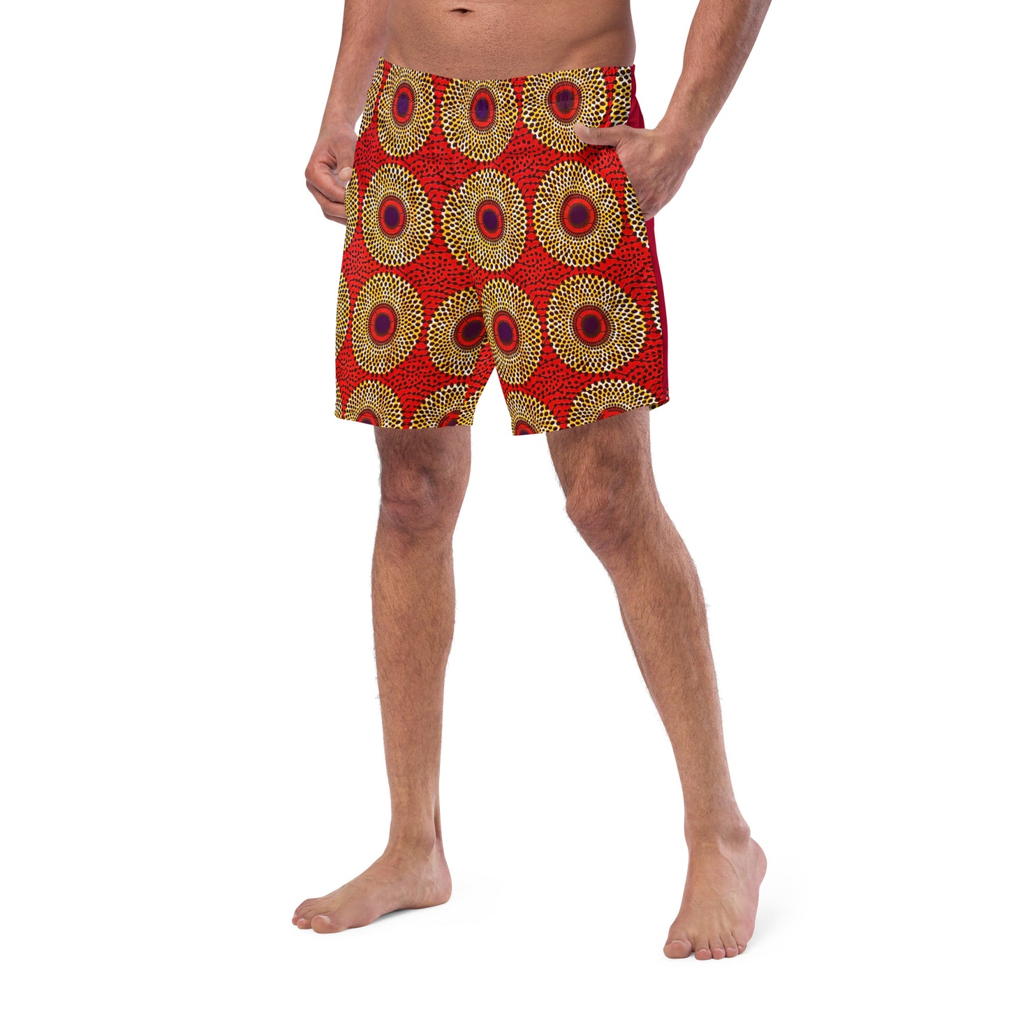 African Print Men's Swim Trunks — Rekiana Ankara Print Board Shorts