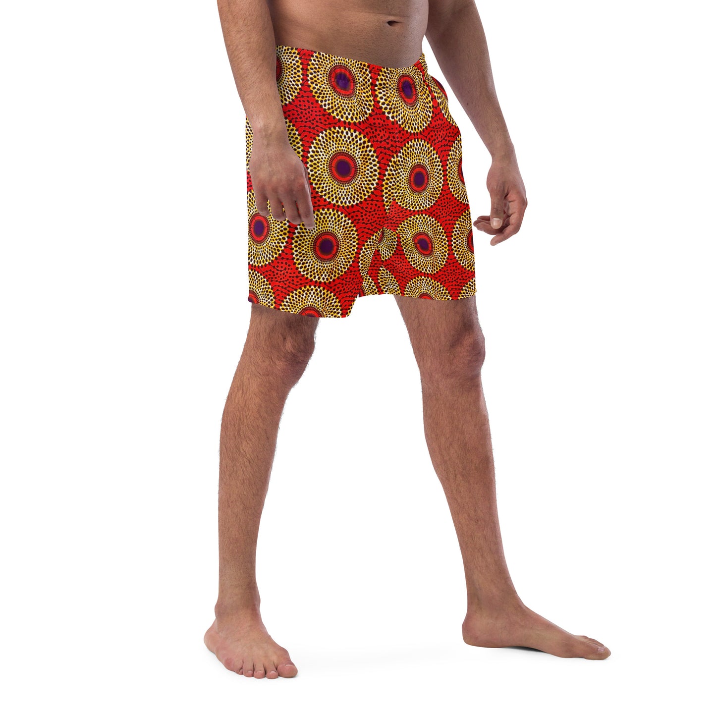 African Print Men's Swim Trunks — Rekiana Ankara Print Board Shorts