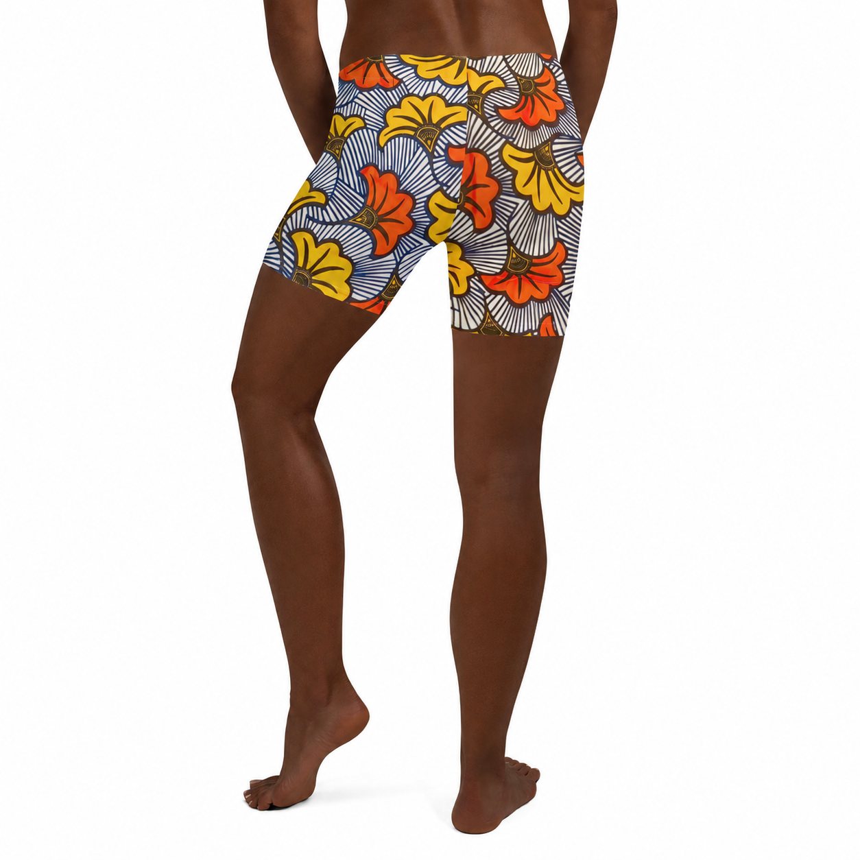 ÀDÚN African Print Sports and Yoga Shorts — Ankara Floral Athleisure | ASAKE-OGE