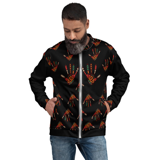 Duro Tribal Palm Print Mens Womens Unisex Bomber Jacket
