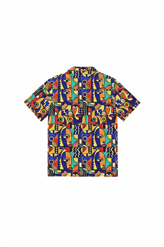  ÌWÀ unisex African print button shirt for Juneteenth streetwear 