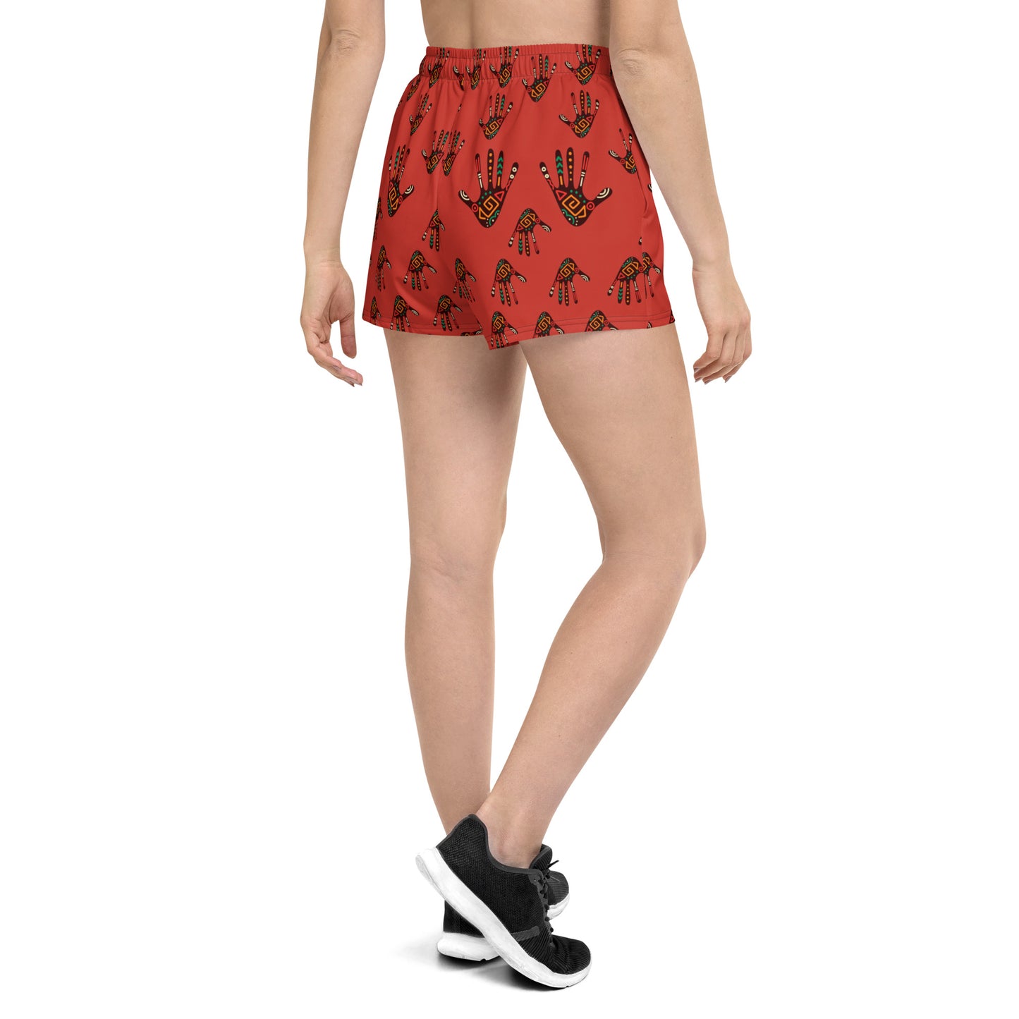 Duro Kinetic Tribal Palm Print Women’s Recycled Athletic Shorts - 2.5" Inseam