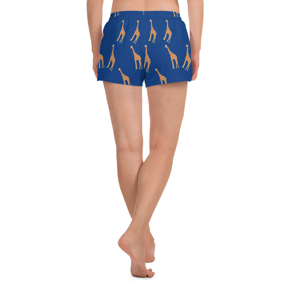 Savannah Drift Giraffe Motif Women's Recycled Athletic Shorts - 2.5" Inseam
