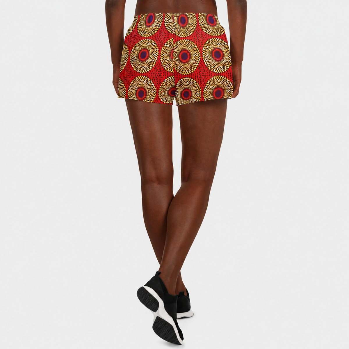African Print Women's Athletic Shorts — Rekiana Solar Ankara Recycled Performance Shorts 2.5" Inseam