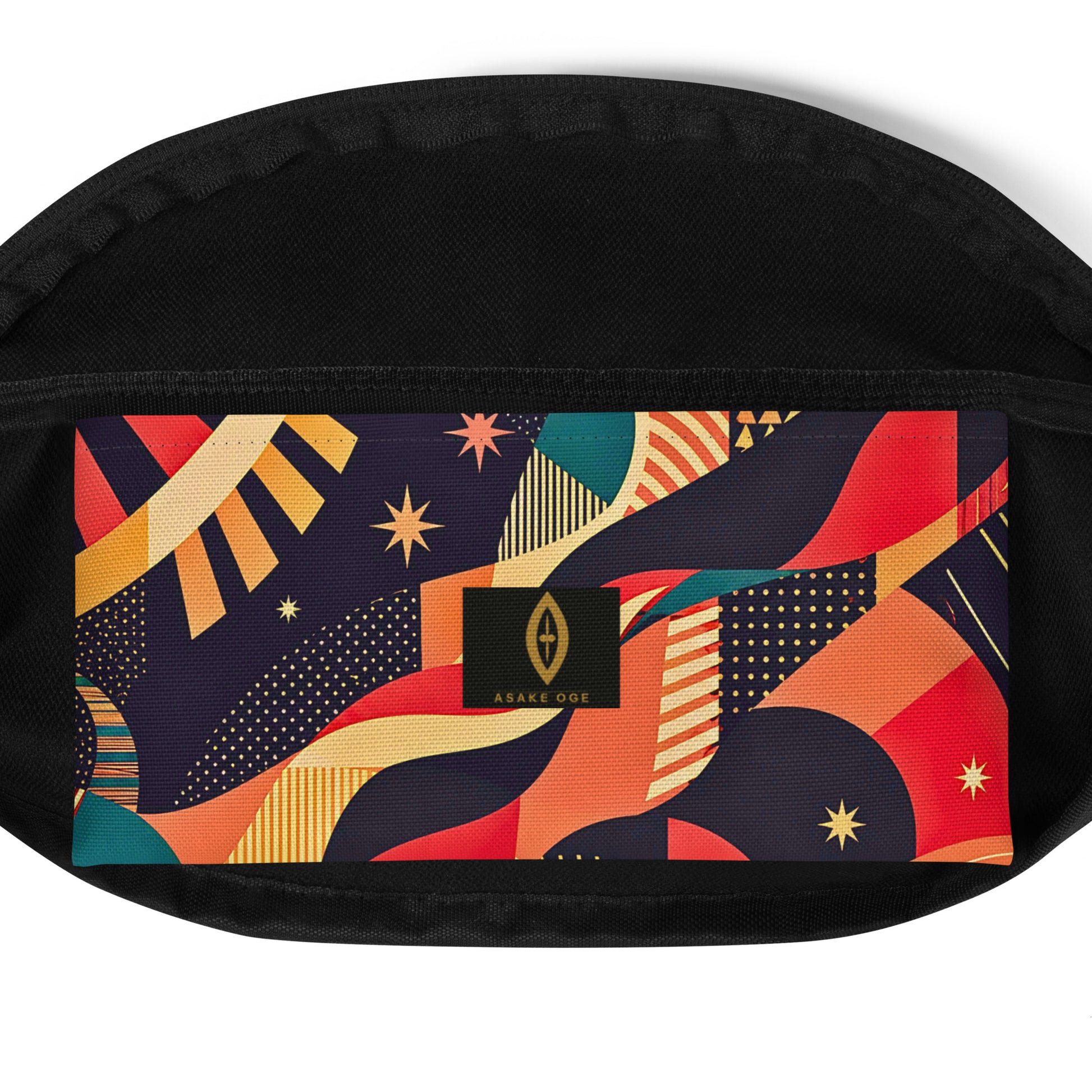 Close-up of ÌGBÀ fanny pack print