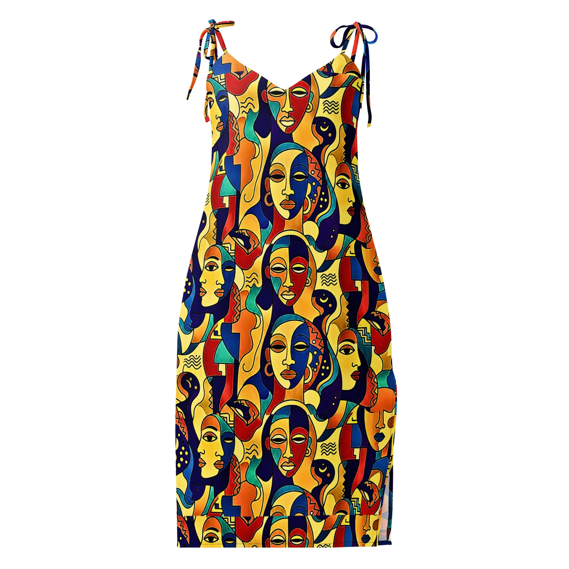 Woman wearing awon aya African print print midi dress by ASAKE-OGE  Juneteenth 2026 collection