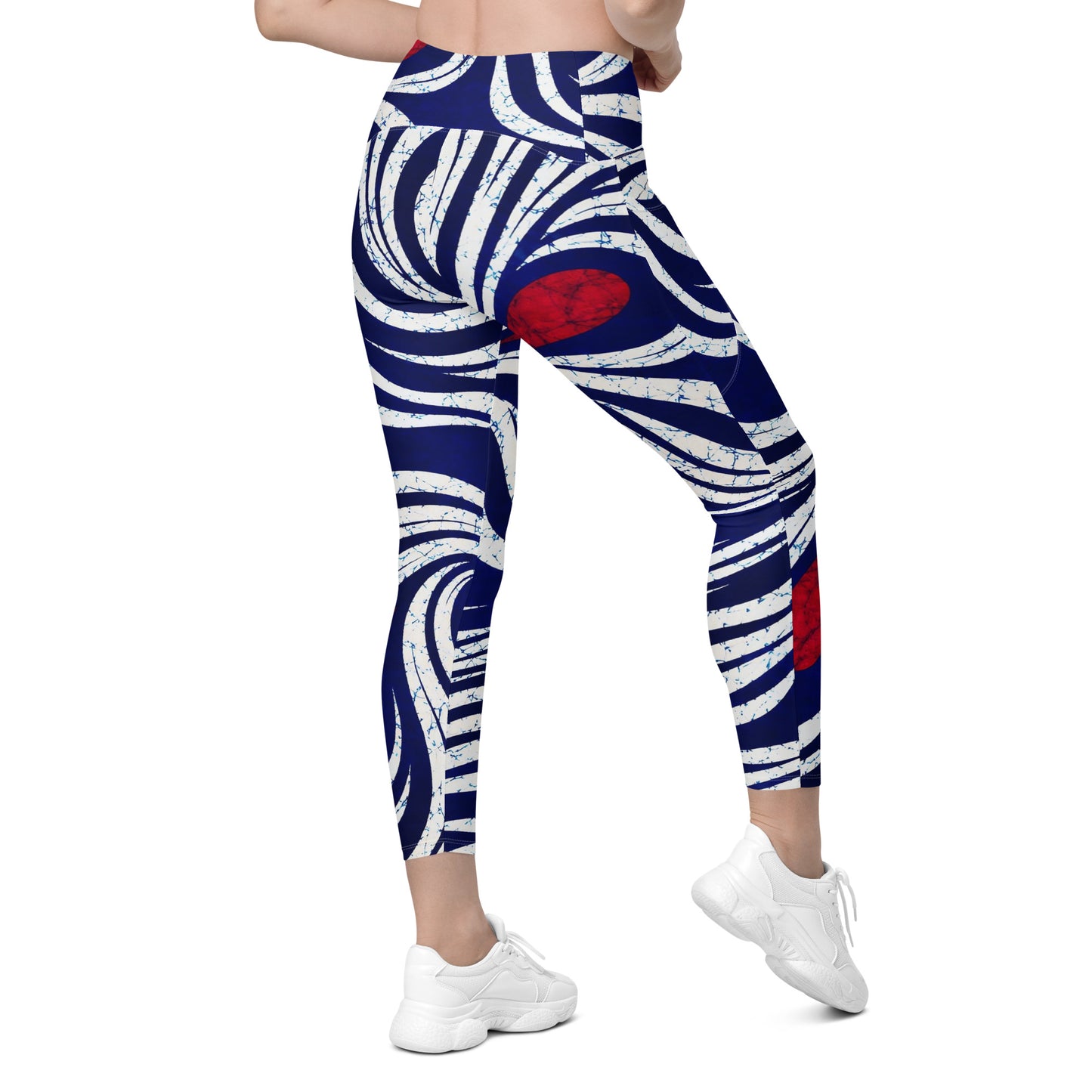OMI African heritage print on high-waist crossover leggings 