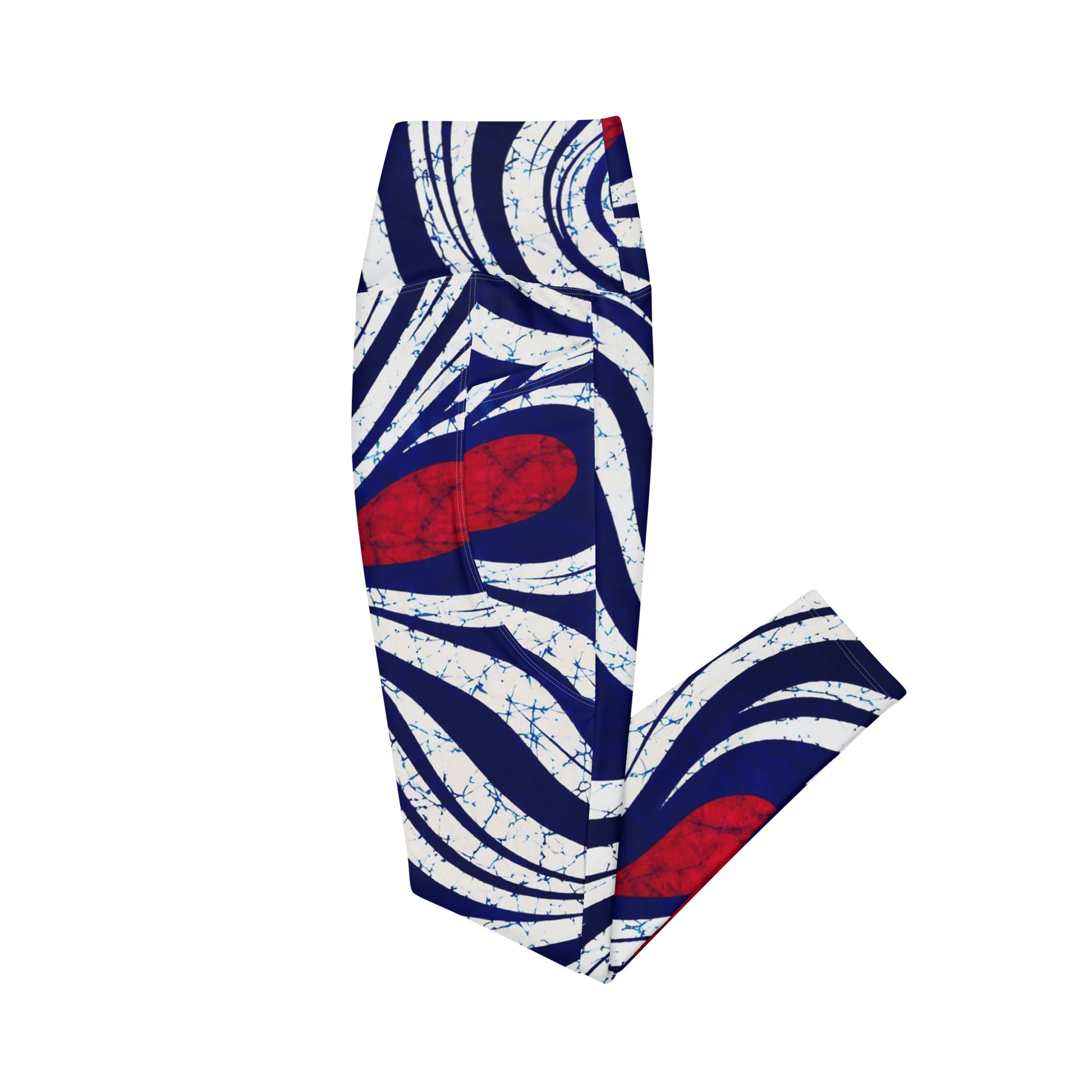 OMI African heritage print on high-waist crossover leggings 