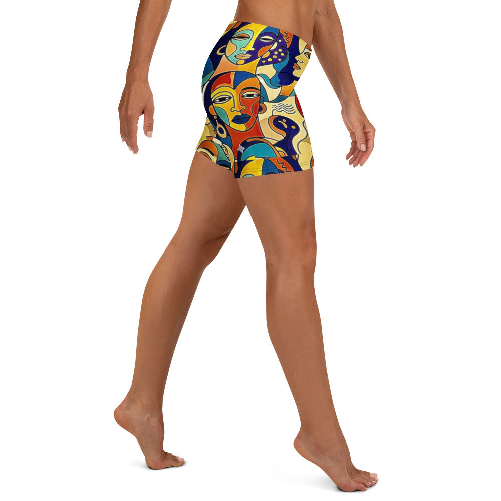 Side profile of African print Juneteenth shorts by Black-owned fashion brand ASAKE-OGE