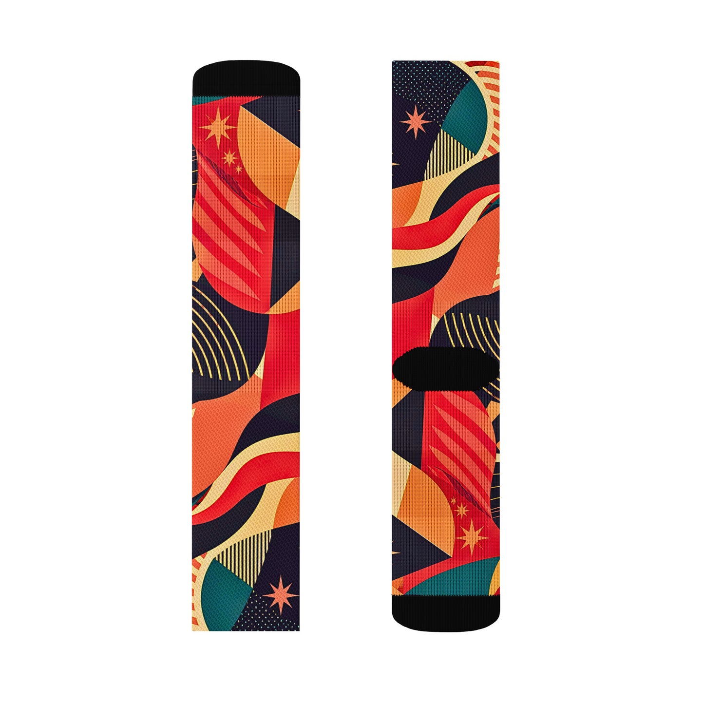 ÌGBÀ African print crew socks with sneakers