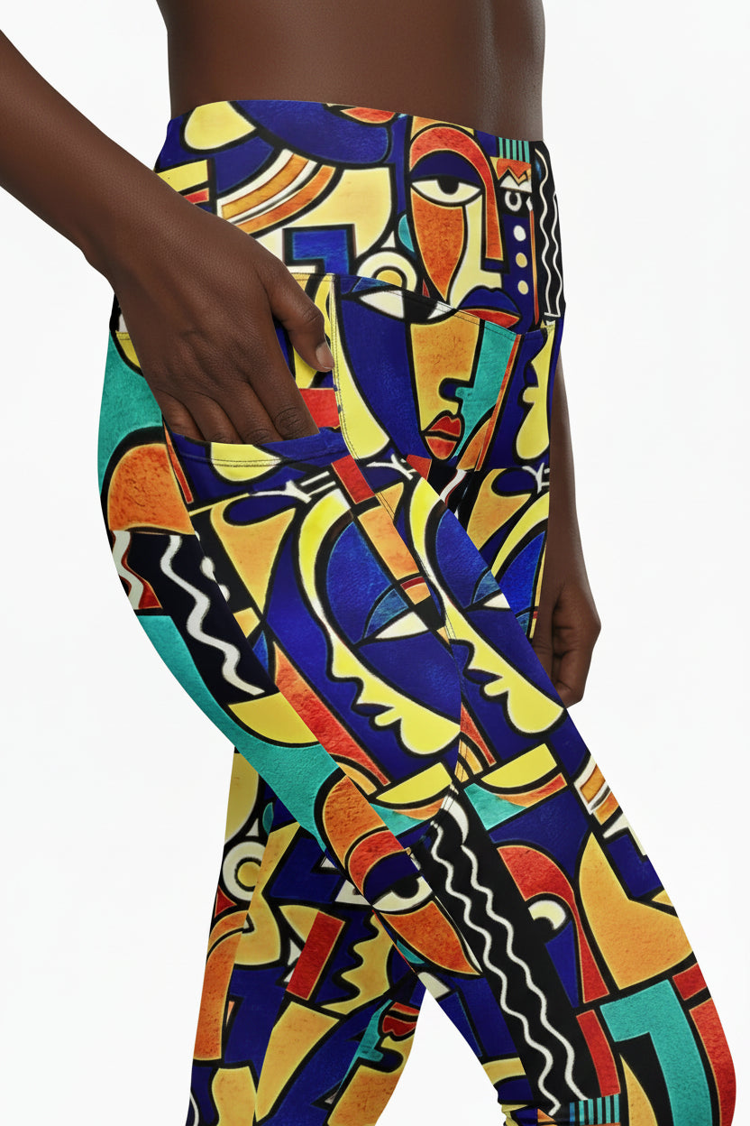 asakeoge juneteenth festival wear  african print yoga leggings bottoms