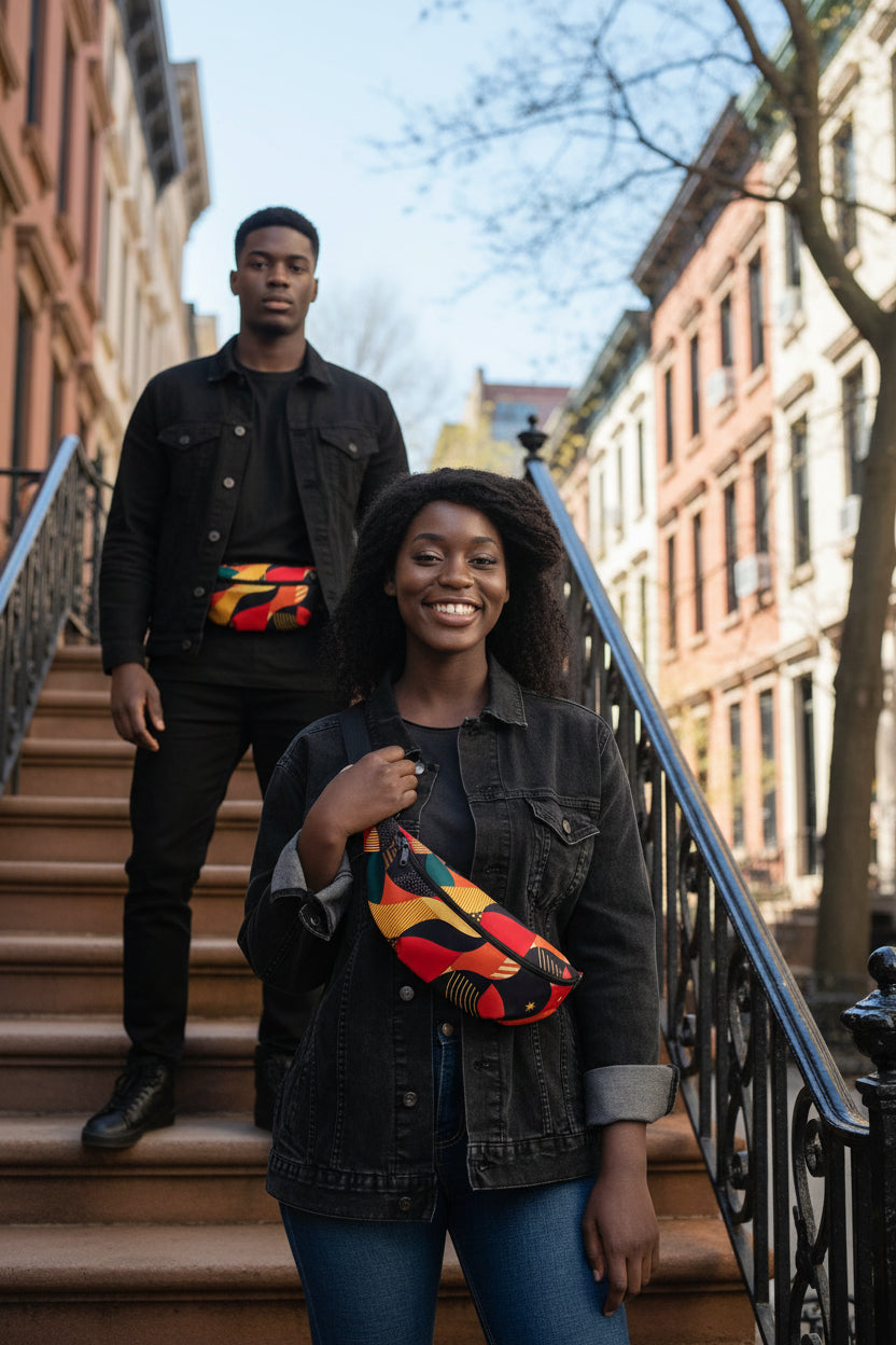  ÌGBÀ African print fanny pack crossbody for Juneteenth festival 