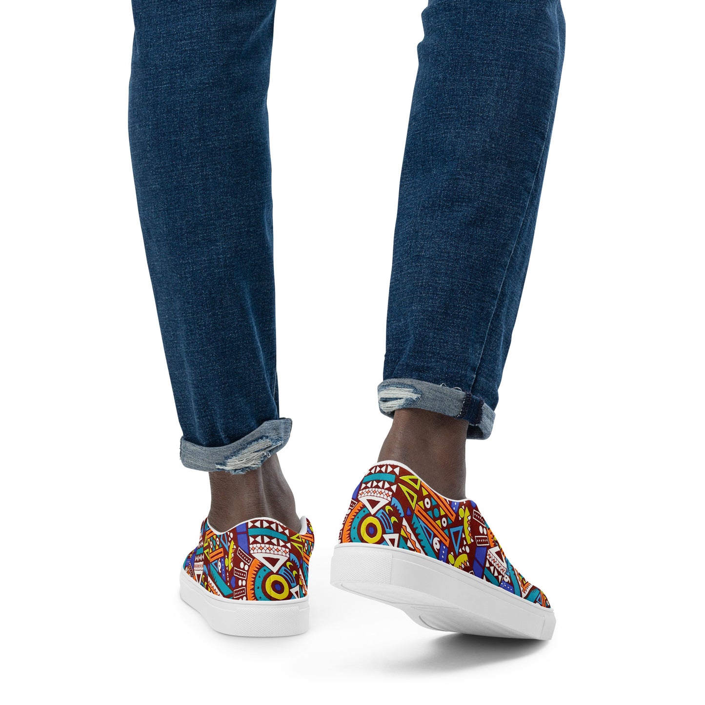 Tozi Aztec African Print Men’s slip-on canvas shoes