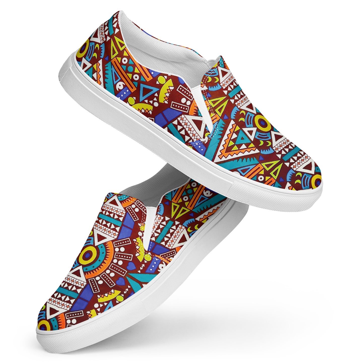 Tozi Aztec African Print Men’s slip-on canvas shoes