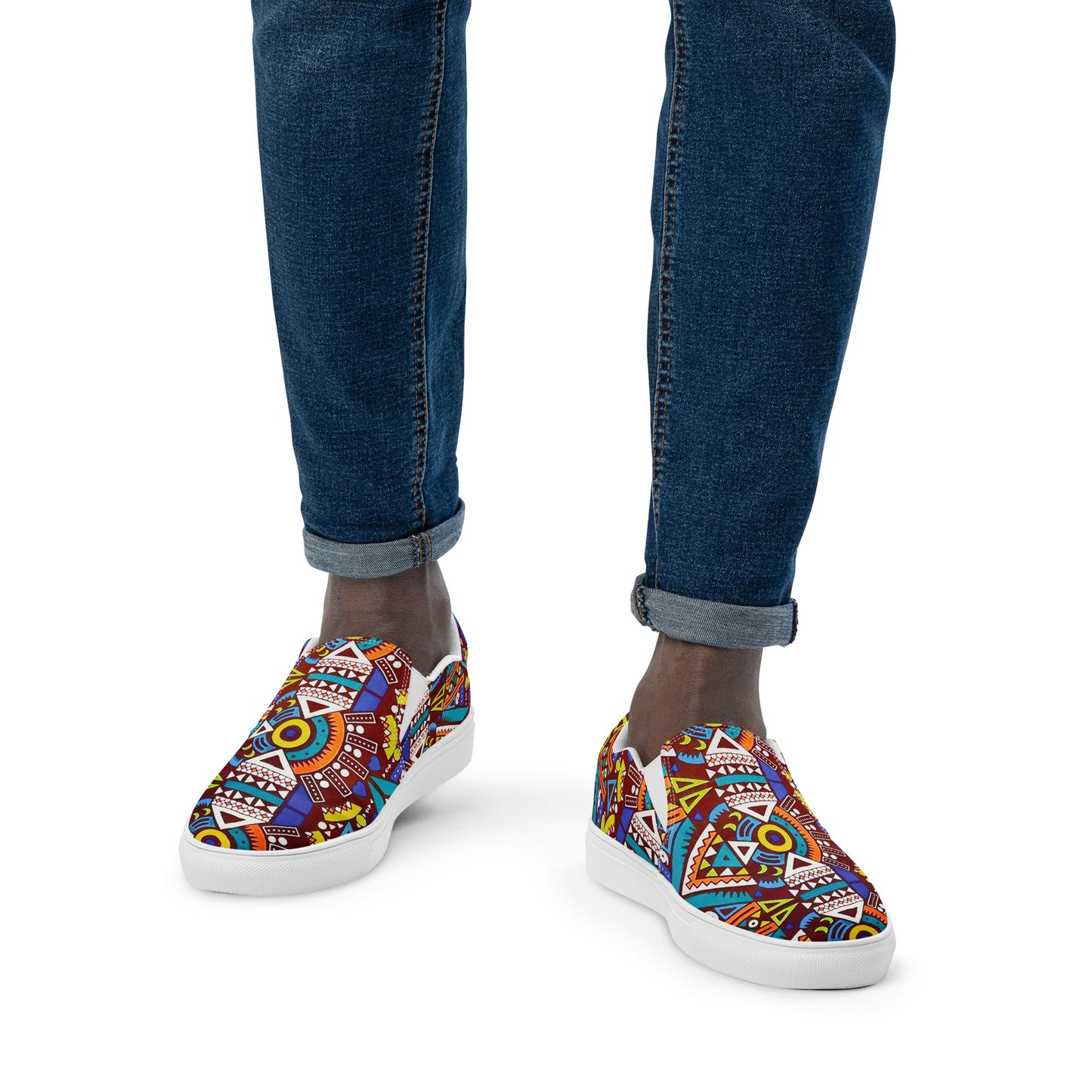 Tozi Aztec African Print Men’s slip-on canvas shoes
