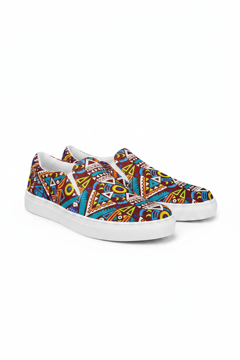Tozi Aztec African Print Men’s slip-on canvas shoes