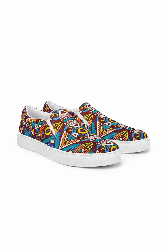 Tozi Aztec Print Men’s slip-on canvas shoes