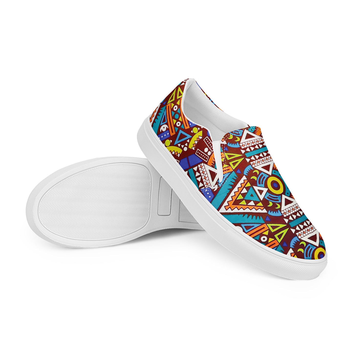Tozi Aztec African Print Men’s slip-on canvas shoes