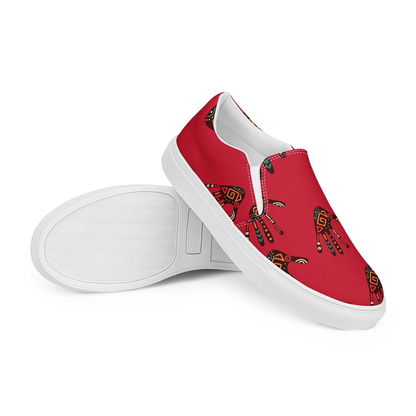 African Print Men's Slip-On Canvas Shoes | ASAKE-OGE