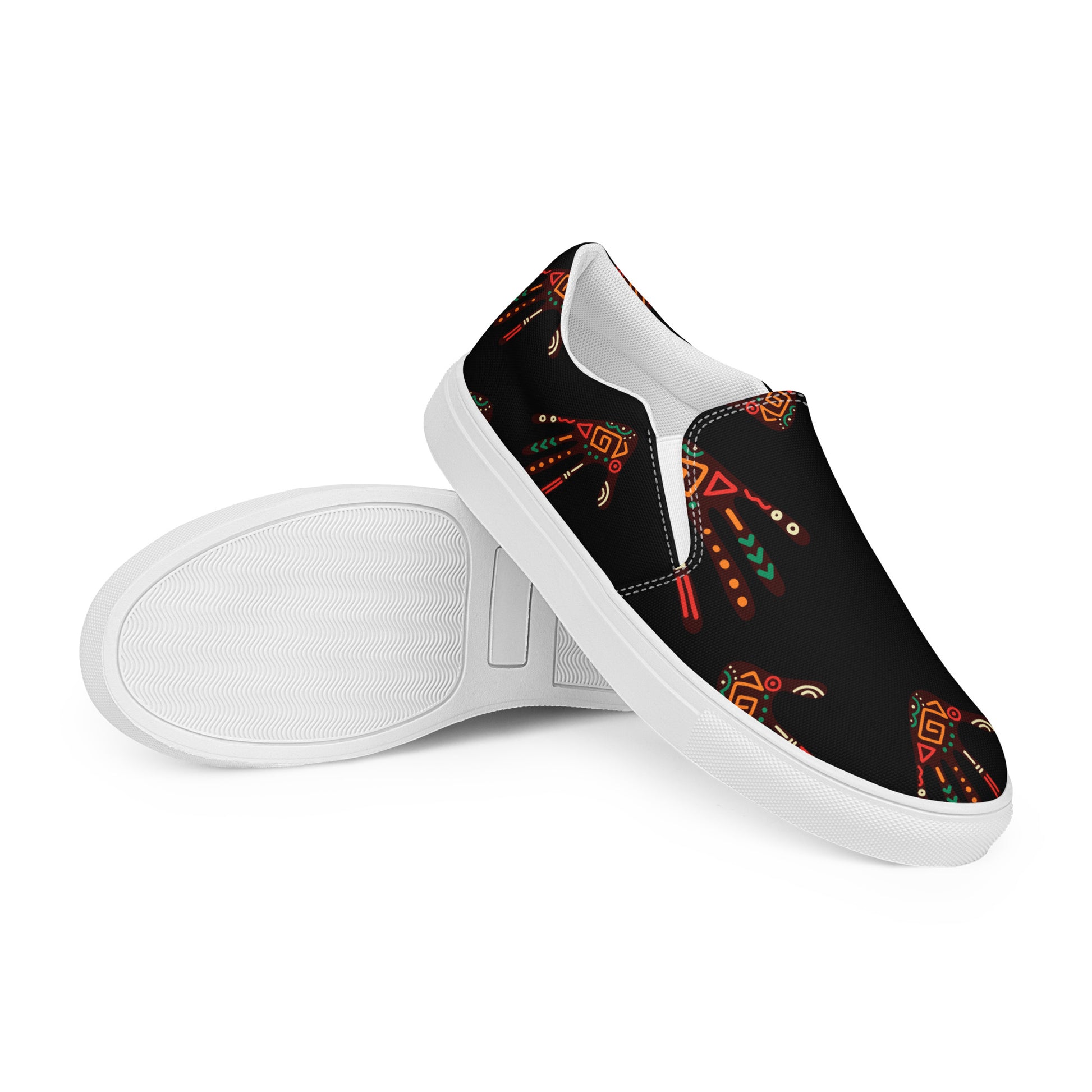 African Print Men's Slip-On Canvas Shoes | ASAKE-OGE
