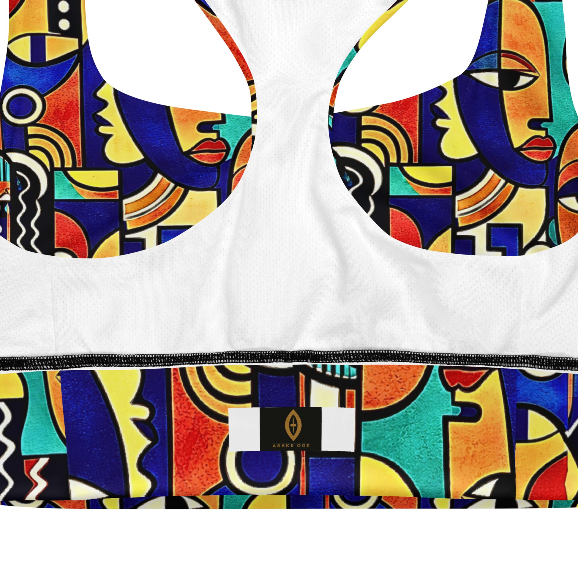 ÌWÀ African print longline sports bra for Juneteenth athleisure 