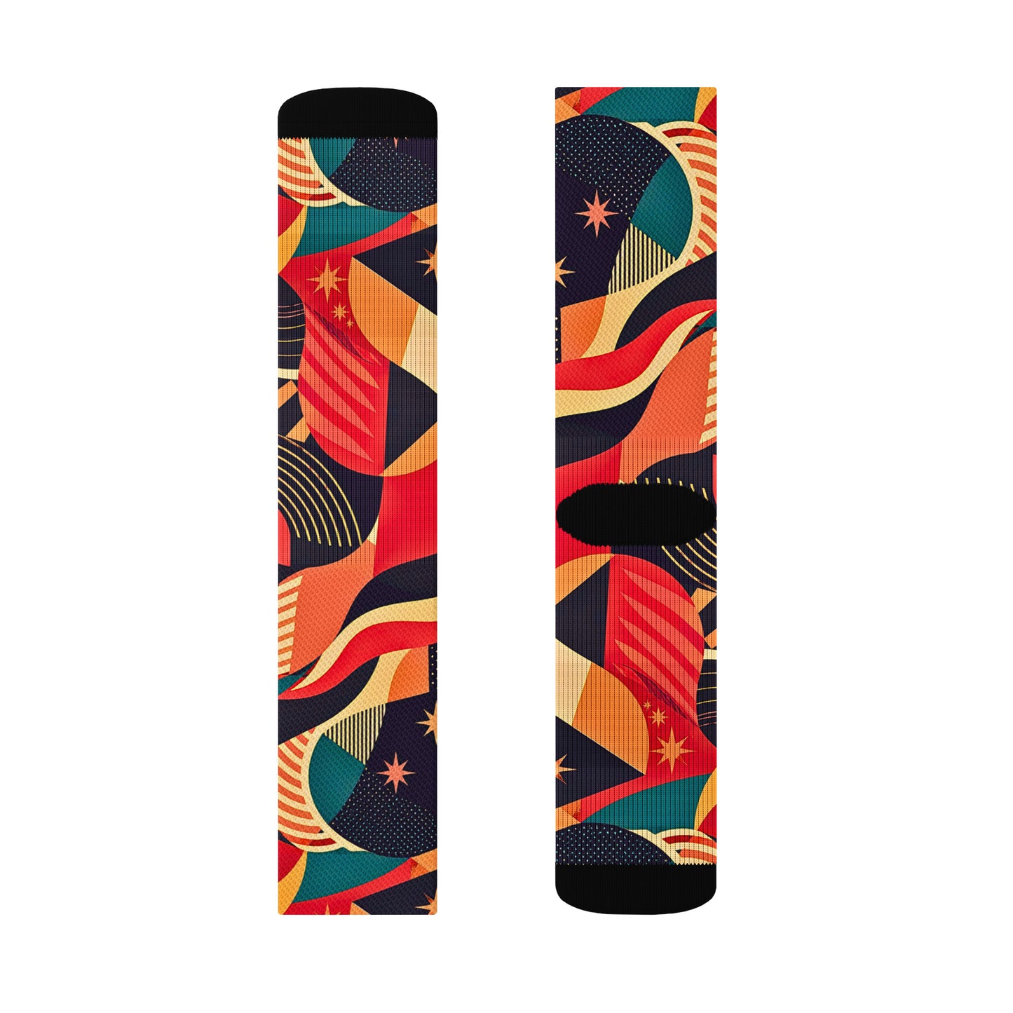 ÌGBÀ African print crew socks with sneakers