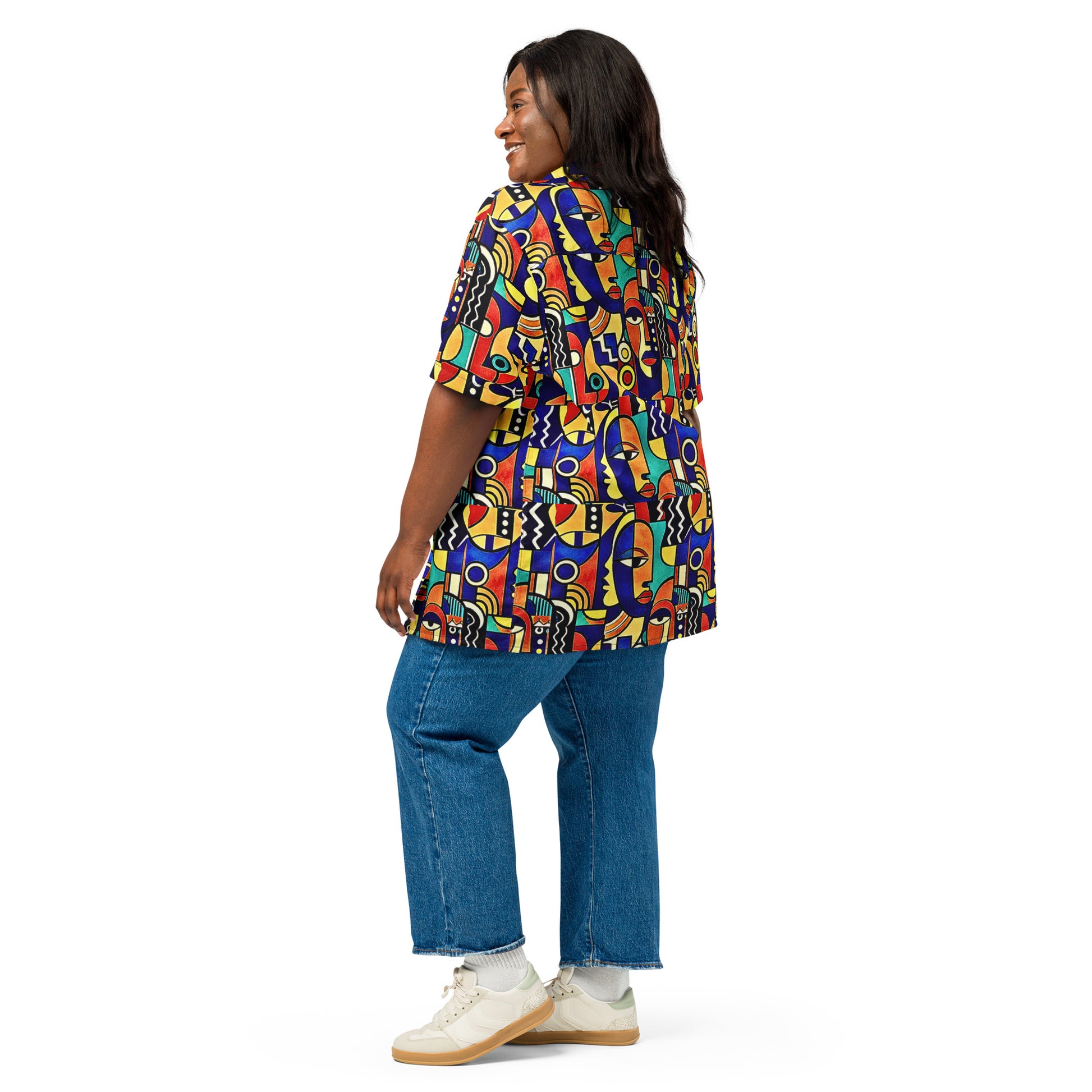  ÌWÀ unisex African print button shirt for Juneteenth streetwear