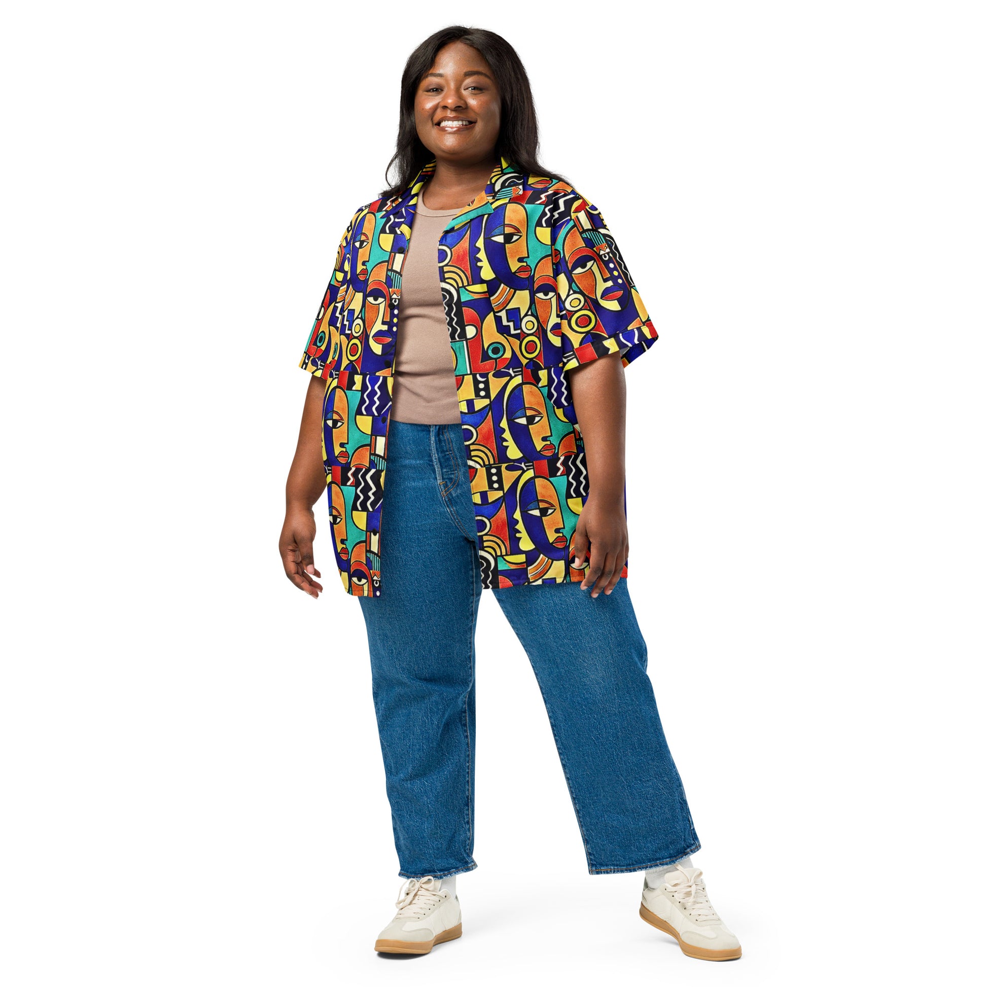  ÌWÀ unisex African print button shirt for Juneteenth streetwear