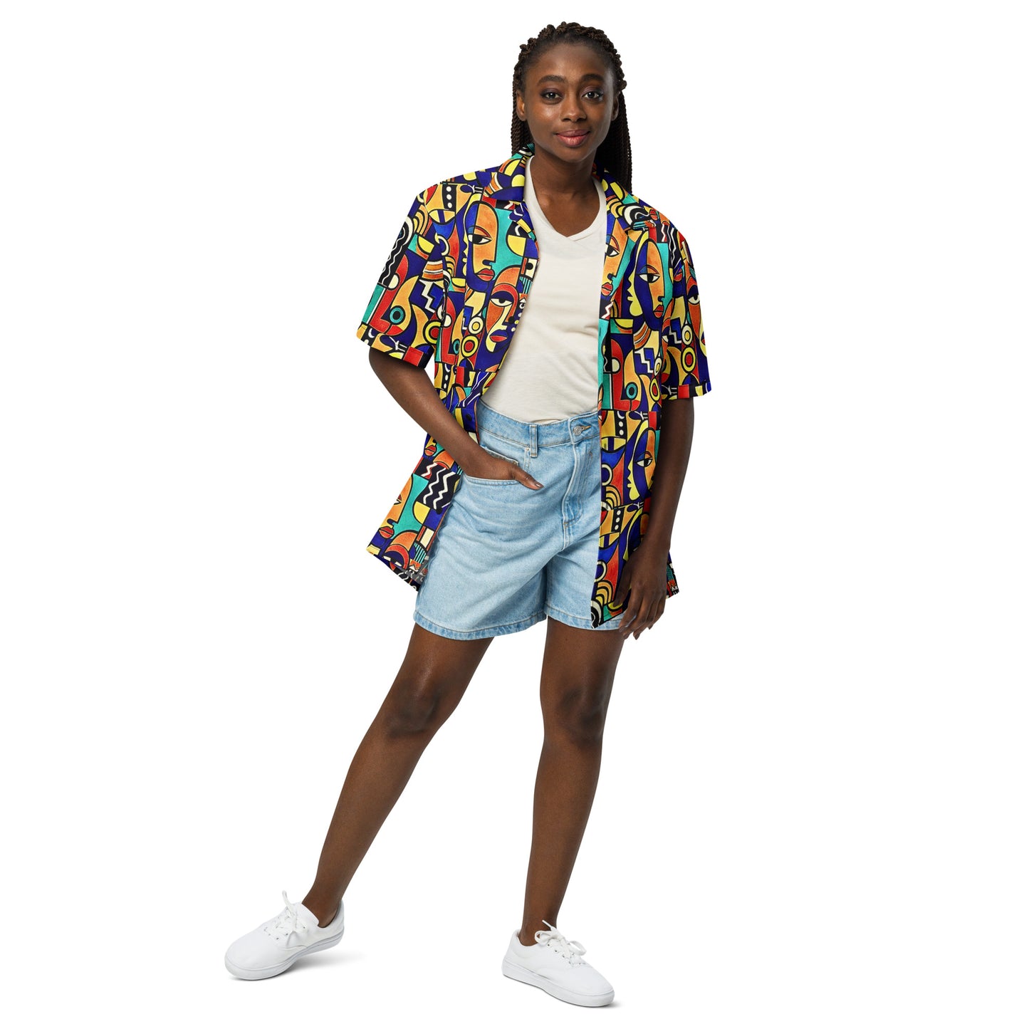  ÌWÀ unisex African print button shirt for Juneteenth streetwear