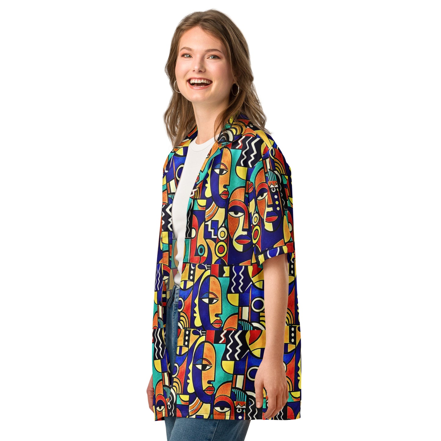  ÌWÀ unisex African print button shirt for Juneteenth streetwear