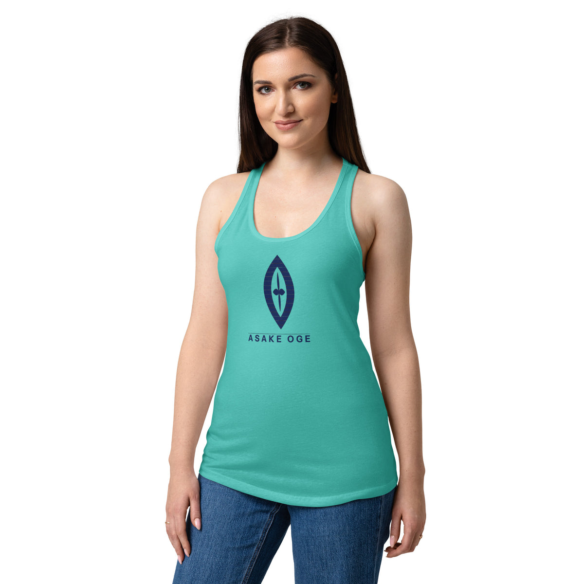 Women's Fitted Racerback Tank Top | ASAKE-OGE Sovereign Emblem