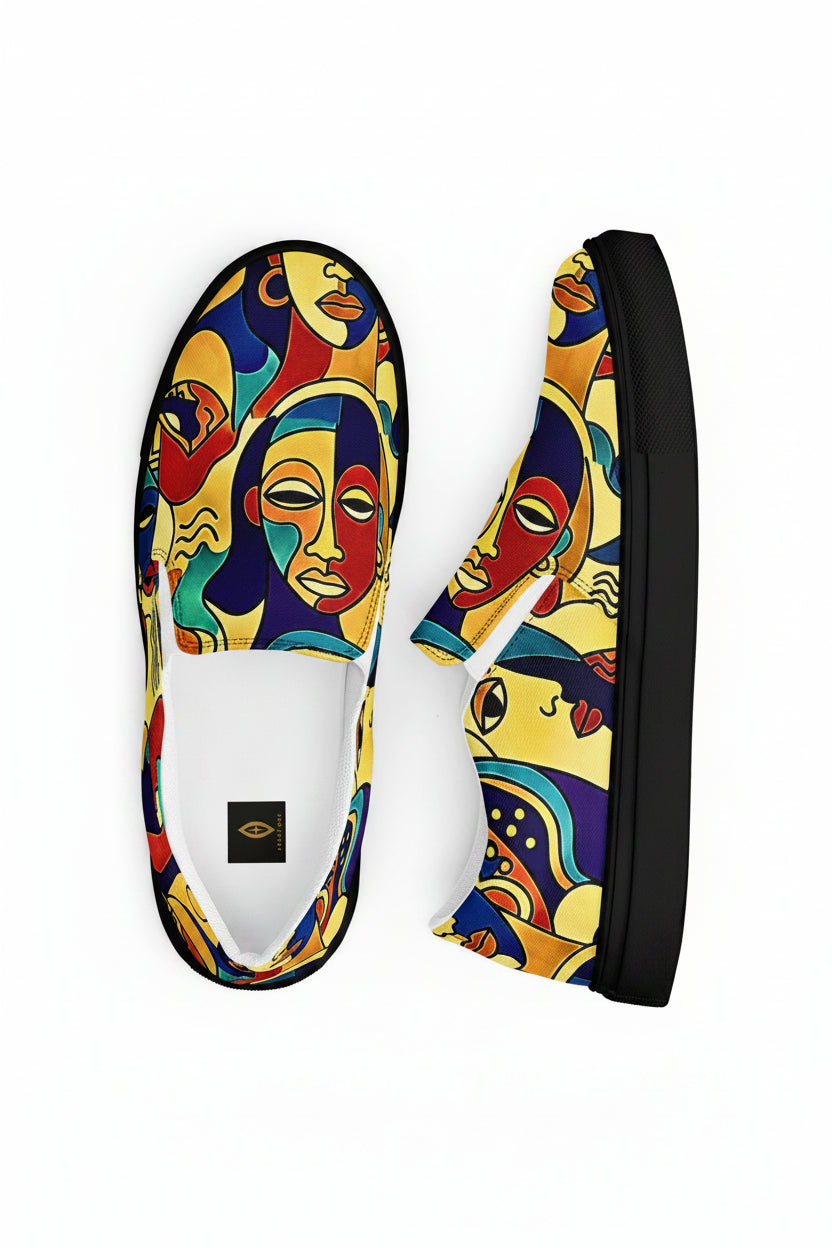  ÀWỌN ÀYA African print slip-on shoes for Juneteenth streetwear 