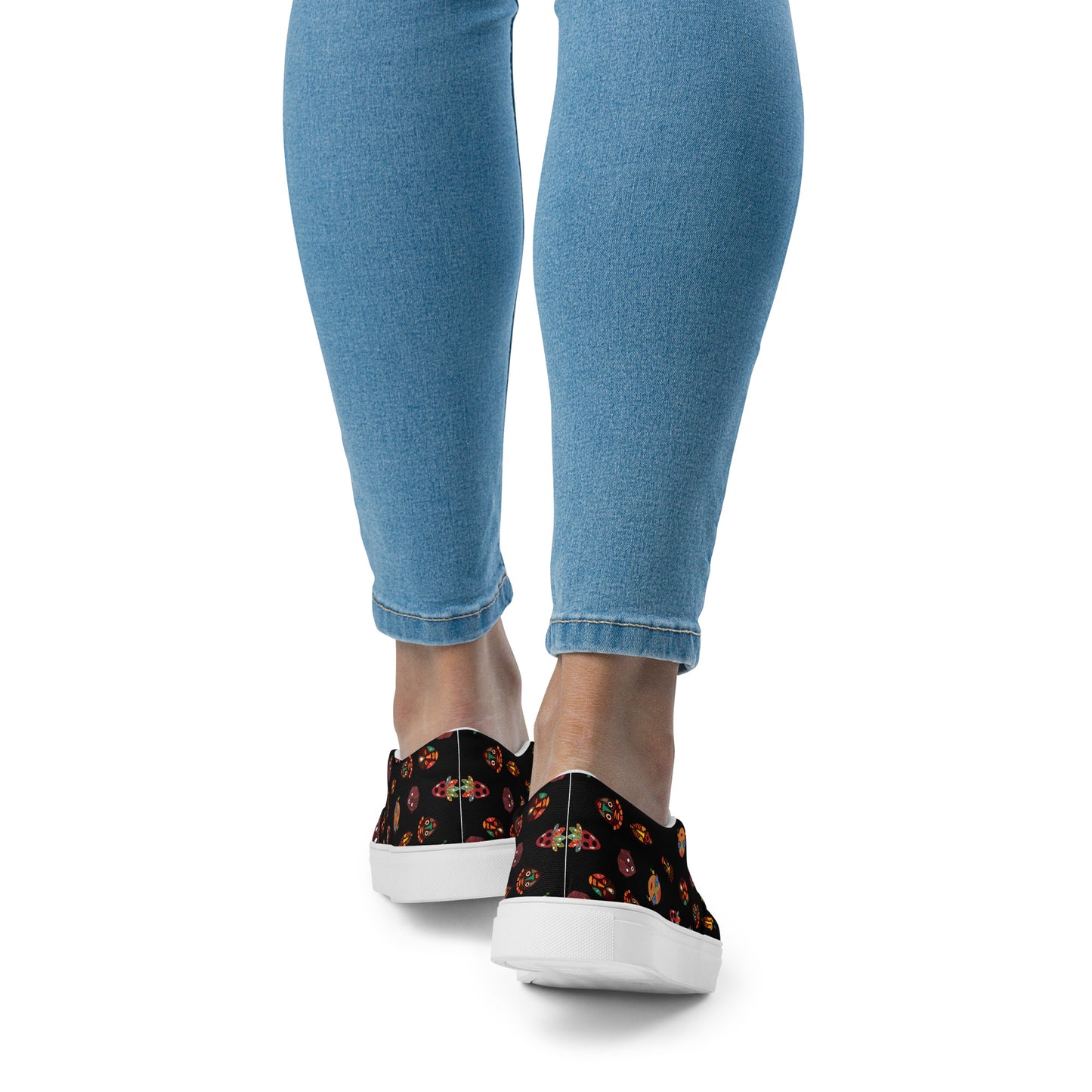 Chi Black Midnight Mask Motif Women's Slip-On Canvas Shoes- Breathable