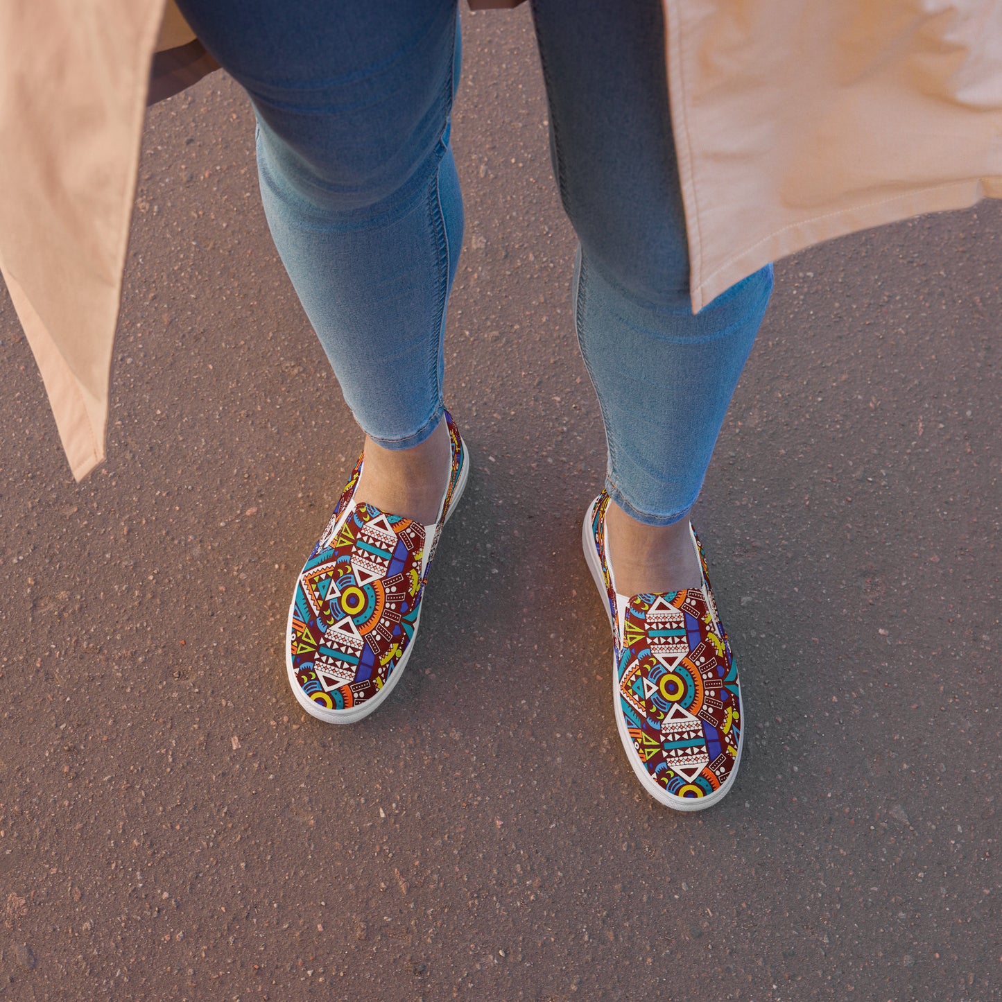 Odyssey Aztec Print Women’s Slip-On Canvas Shoes- Breathable