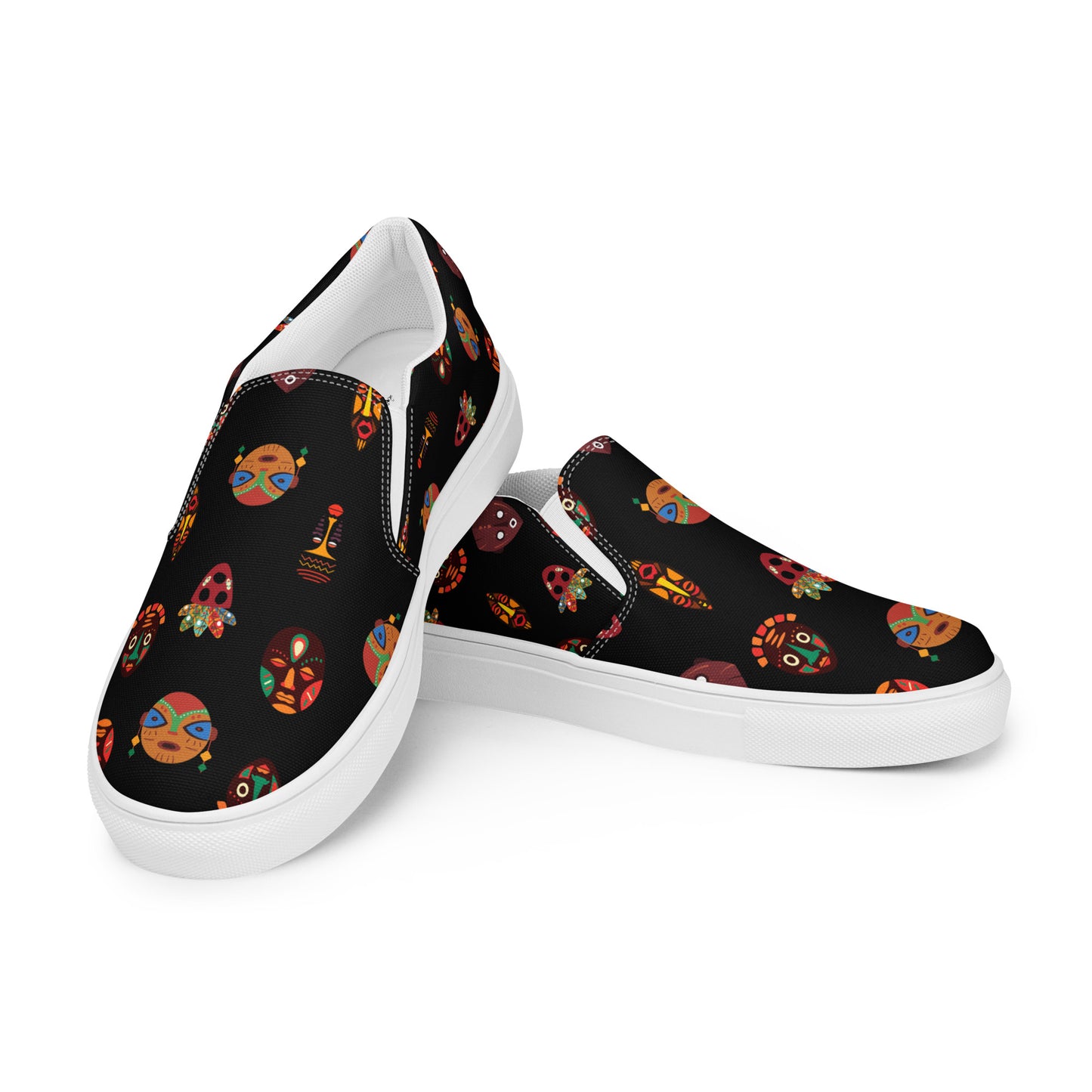 Duro Midnight Tribal Palm Print Women's Slip-On Canvas - Breathable