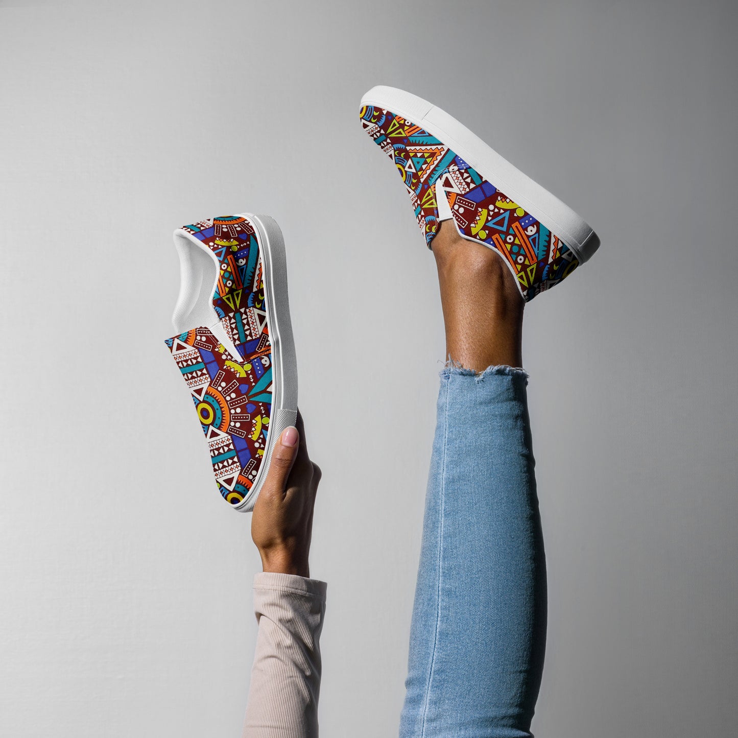 Odyssey Aztec Print Women’s Slip-On Canvas Shoes- Breathable