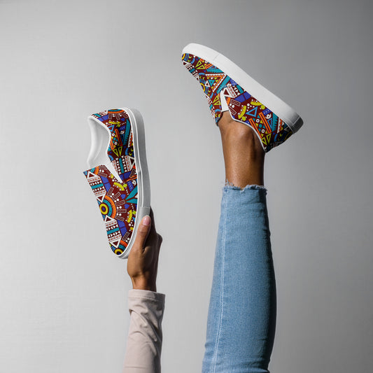 Odyssey Aztec Print Women’s Slip-On Canvas Shoes- Breathable